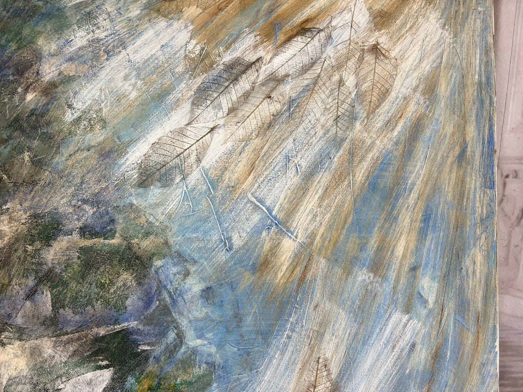 Modernes Ölgemälde auf Leinwand signiert Abstrakt 70x90cm
