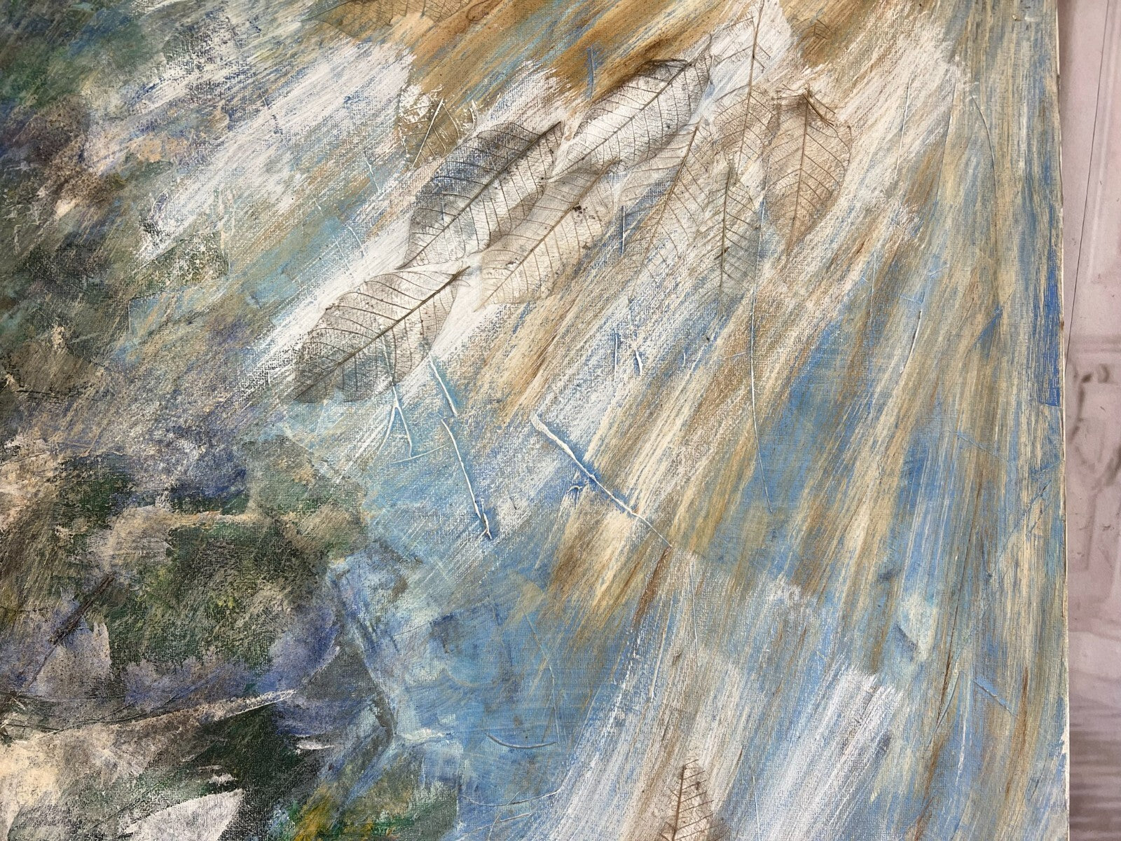 Modernes Ölgemälde auf Leinwand signiert Abstrakt 70x90cm