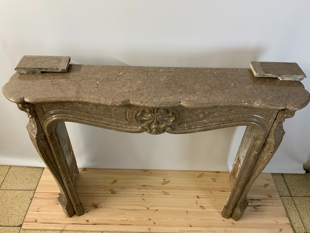 Antike Kaminumrandung Marmor Kamin um 1880 massiv Louis Xv Stil
