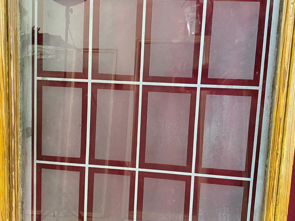 Antike Glasscheibe Jugendstil Art Deco um 1920 Blumen 50x149cm