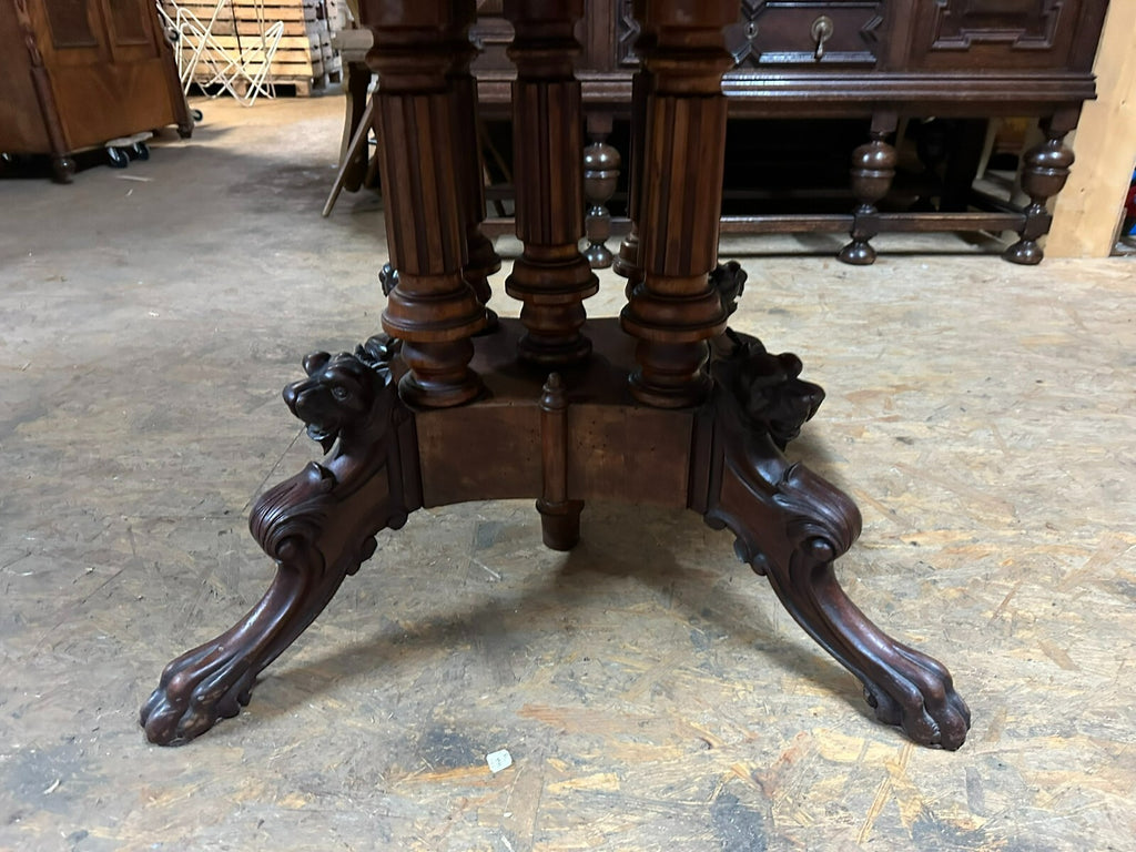 Antiker Beistelltisch Salon Tisch Louis Philippe um 1870 Mahagoni Wurzelnuss