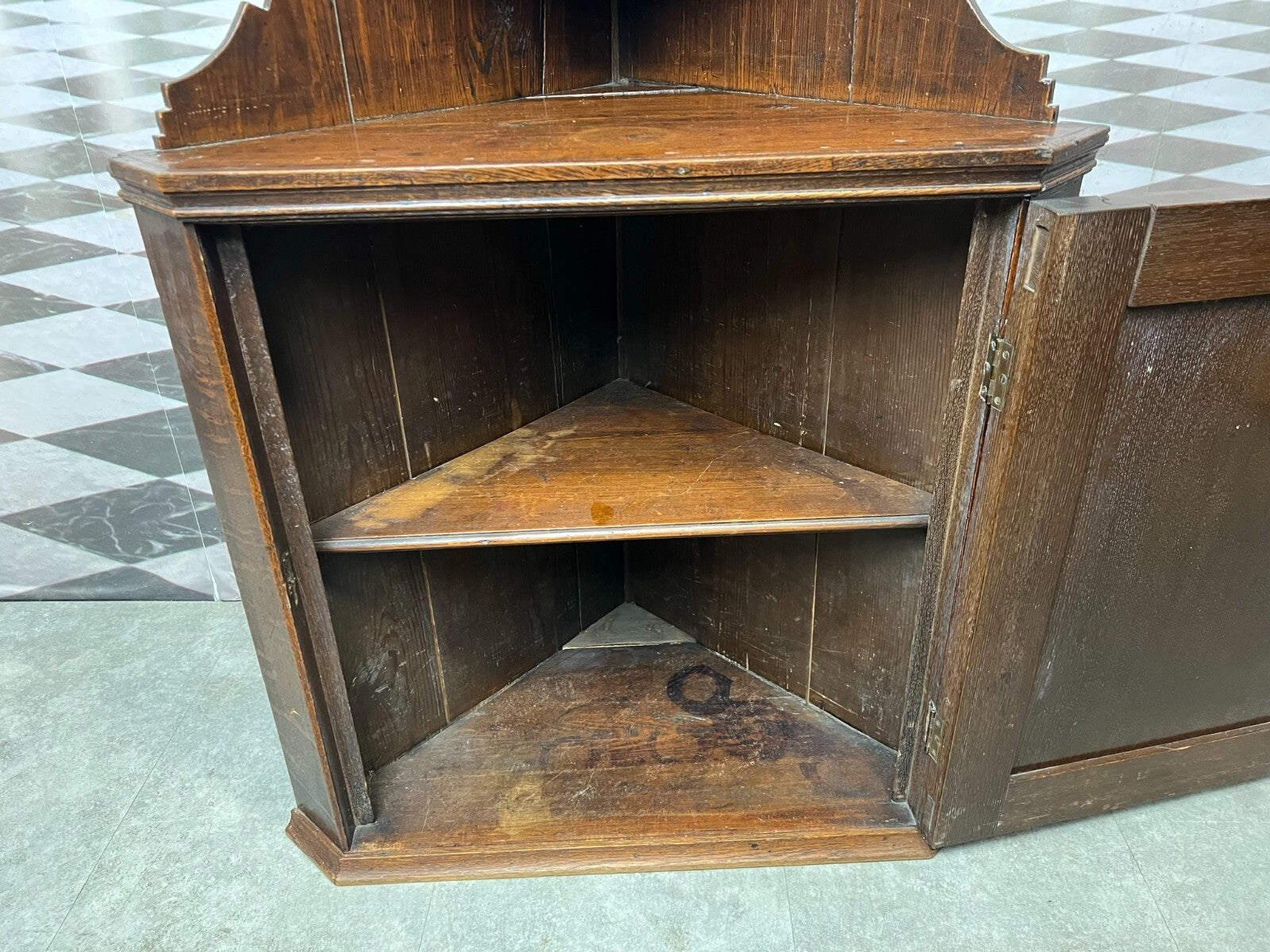 Barockschrank Englischer Wandschrank 18/19 tes Jhdt Schrank Eiche massiv