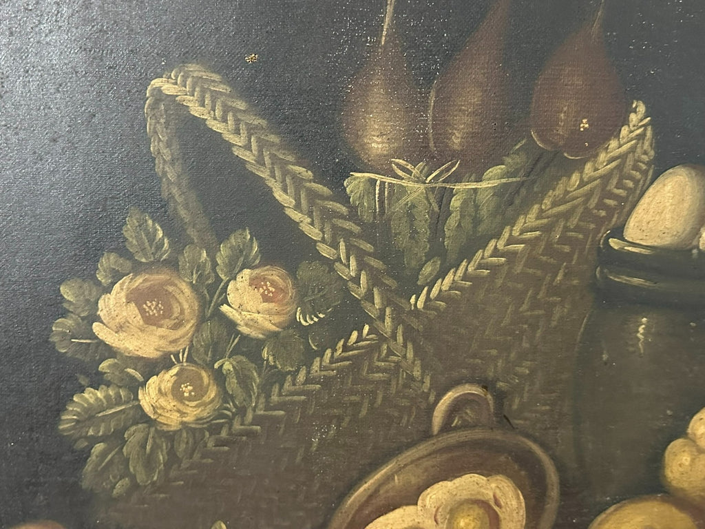 Antikes Ölgemälde Stillleben mit Obst und Gemüse Nicht signiert