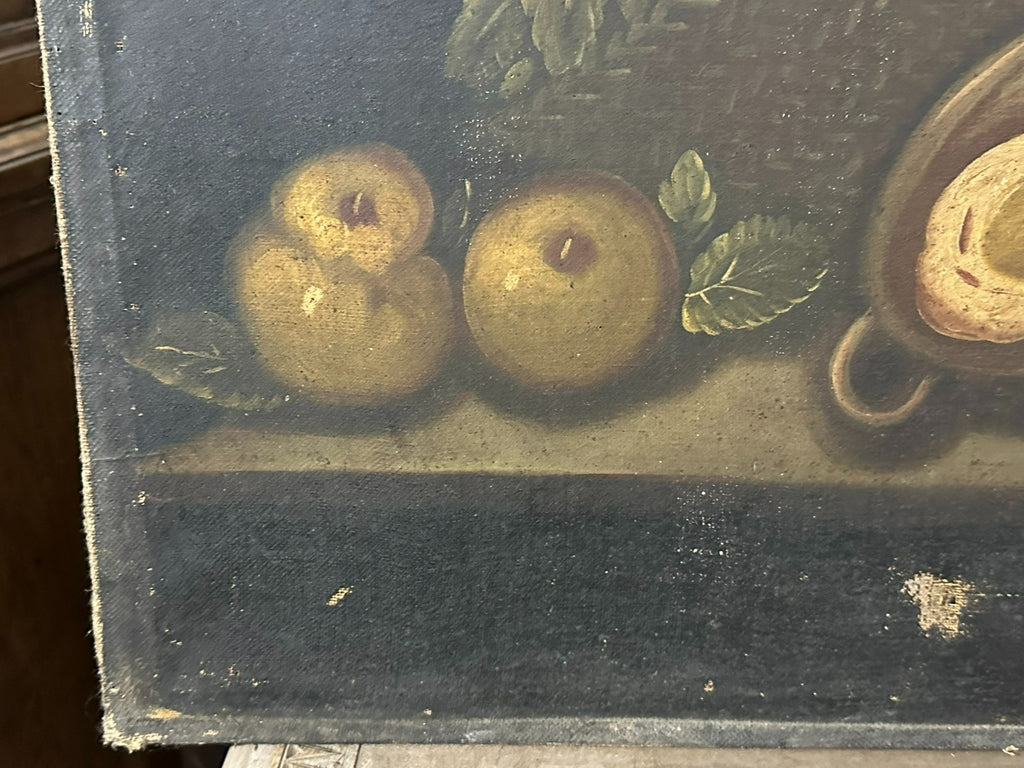 Antikes Ölgemälde Stillleben mit Obst und Gemüse Nicht signiert