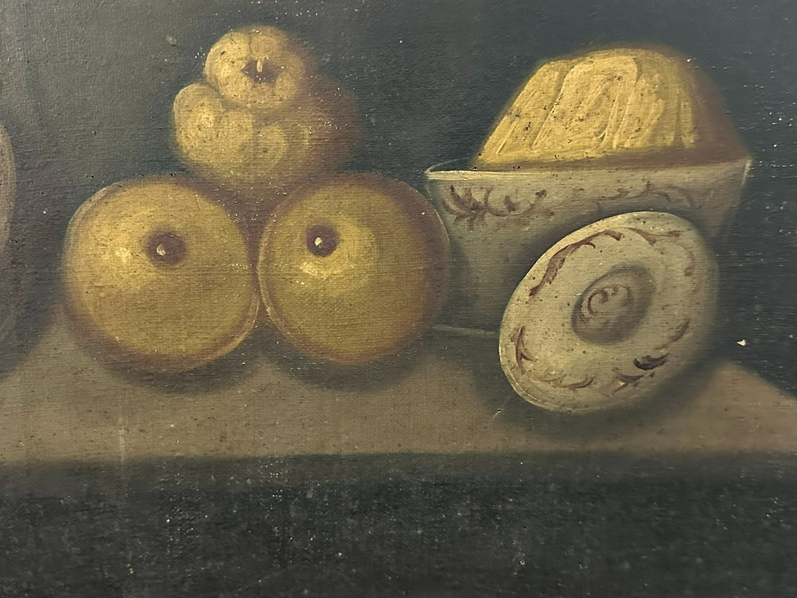 Antikes Ölgemälde Stillleben mit Obst und Gemüse Nicht signiert