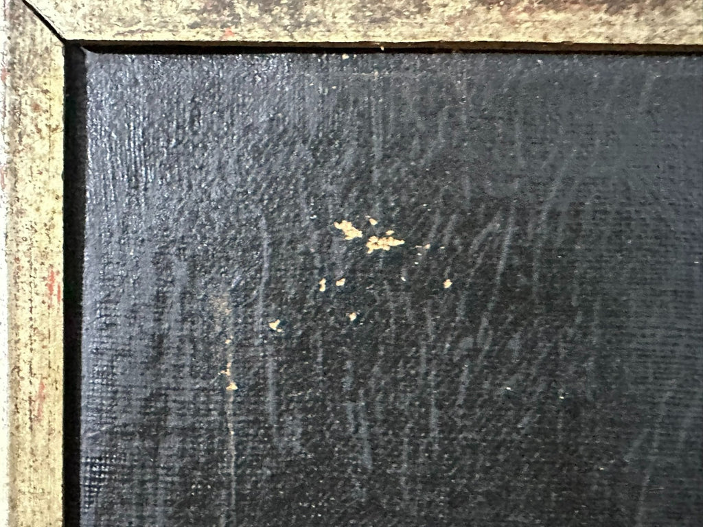 Altes Ölgemälde Stillleben mit Blumen und Obst