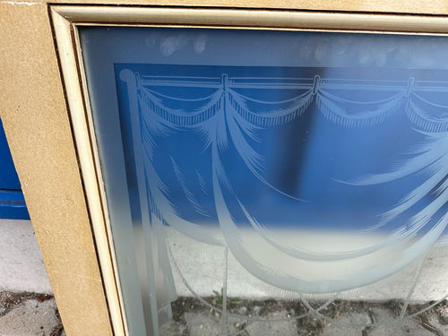 Antike Glasscheibe Glas Fenster Supraporte Jugendstil original um 1900 Girlanden