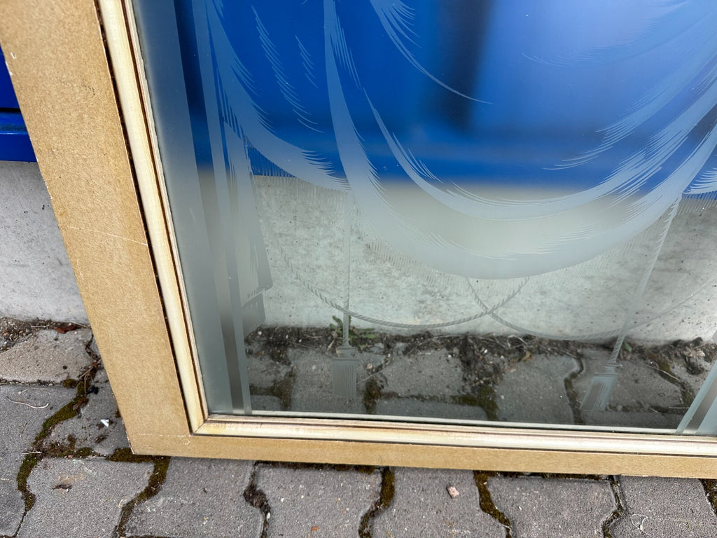 Antike Glasscheibe Glas Fenster Supraporte Jugendstil original um 1900 Girlanden