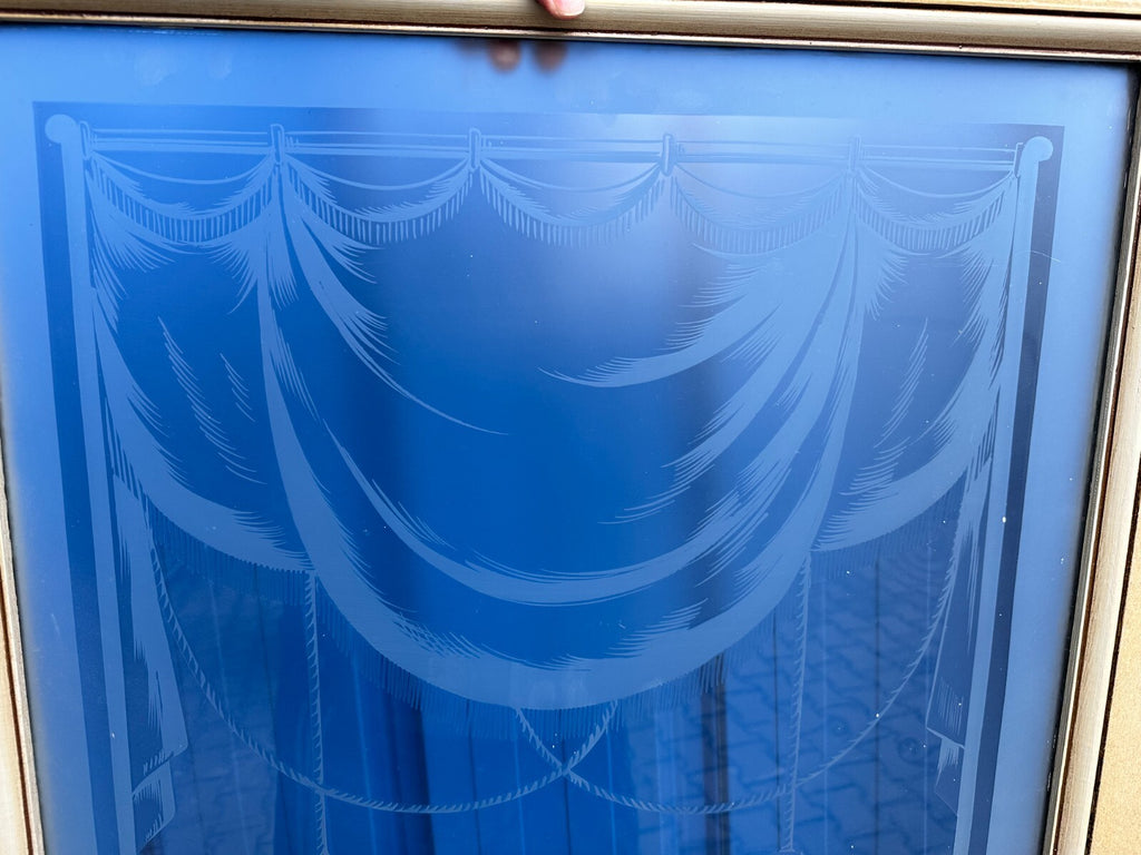 Antike Glasscheibe Glas Fenster Supraporte Jugendstil original um 1900 Girlanden