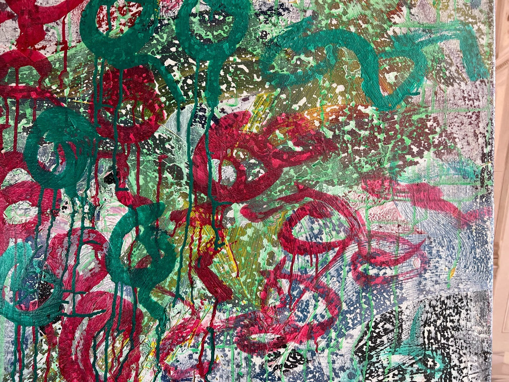 Acrylgemälde Modern grosses Gemälde von Waldemar Kufner (1940-2016) 100x100cm