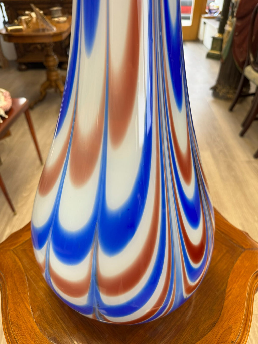 Vintage Bodenvase grosse Vase aus Glas Lollipop Space Age Schott Zwiesel 82x28cm