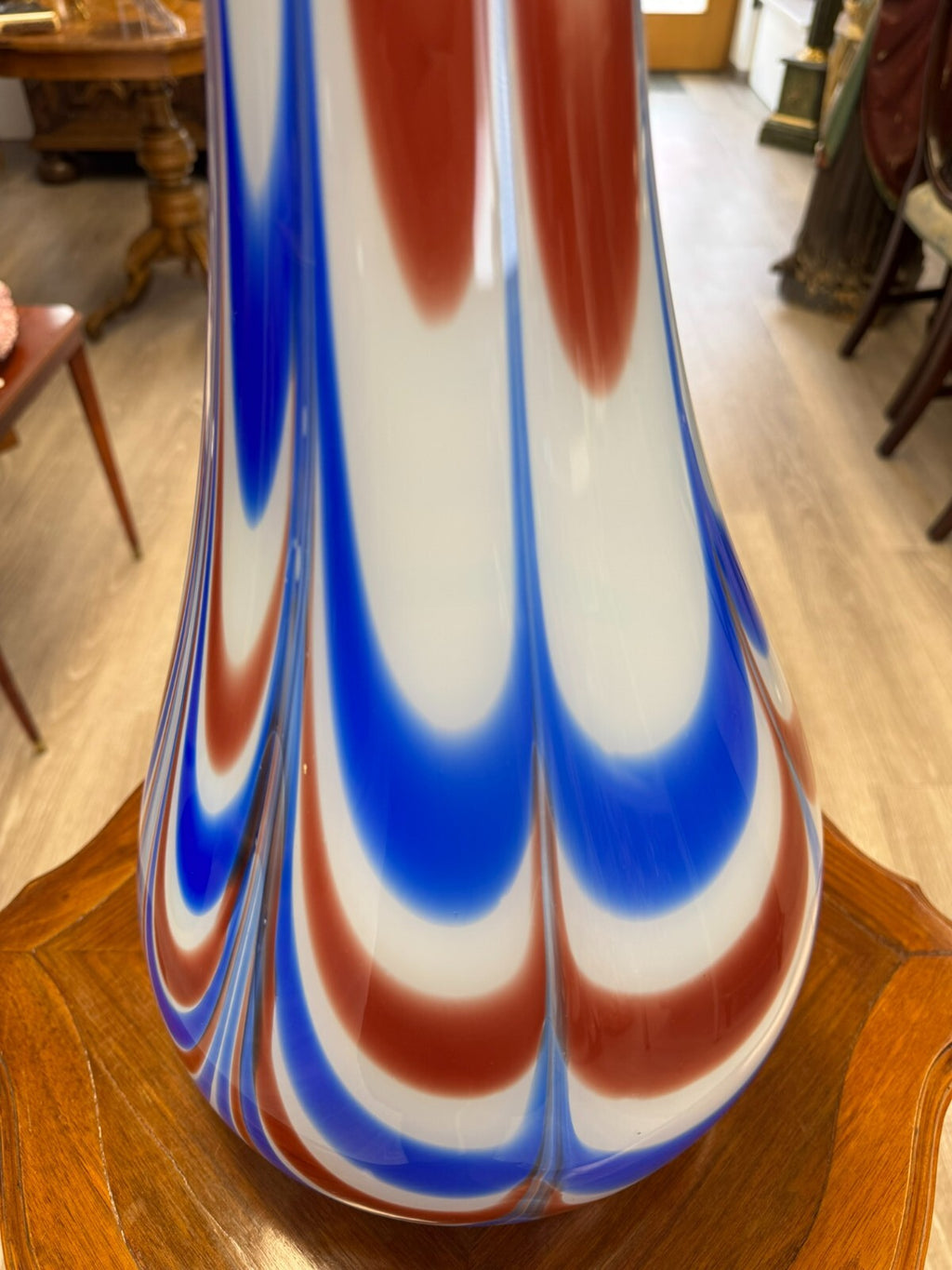 Vintage Bodenvase grosse Vase aus Glas Lollipop Space Age Schott Zwiesel 82x28cm