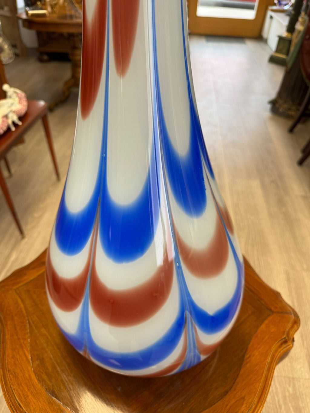 Vintage Bodenvase grosse Vase aus Glas Lollipop Space Age Schott Zwiesel 82x28cm