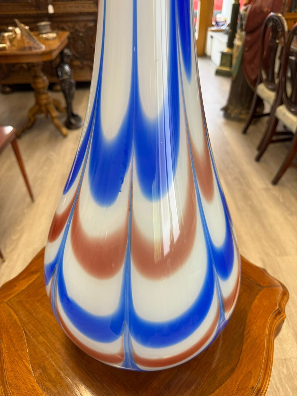 Vintage Bodenvase grosse Vase aus Glas Lollipop Space Age Schott Zwiesel 82x28cm