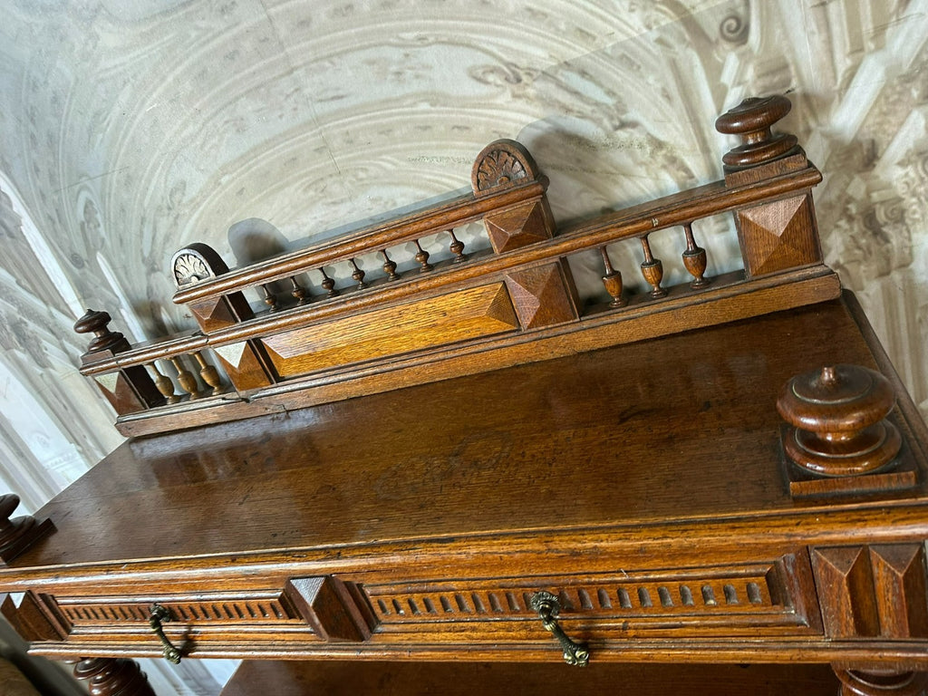 Antikes Neo Renaissance Buffet Anrichte aus Eiche um 1880 Henri Ii