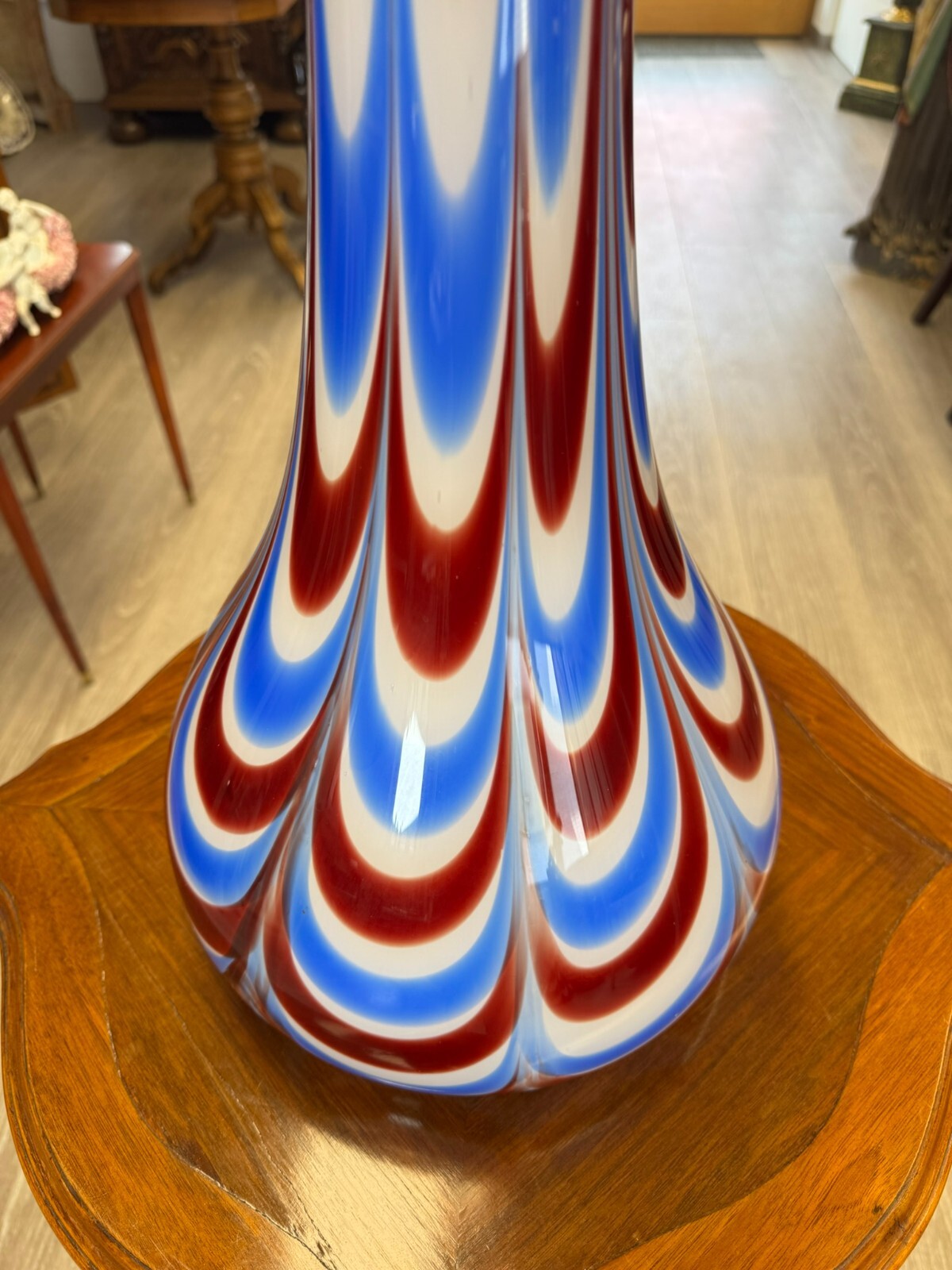 Vintage Bodenvase grosse Vase aus Glas Lollipop Space Age Schott Zwiesel 75x27cm