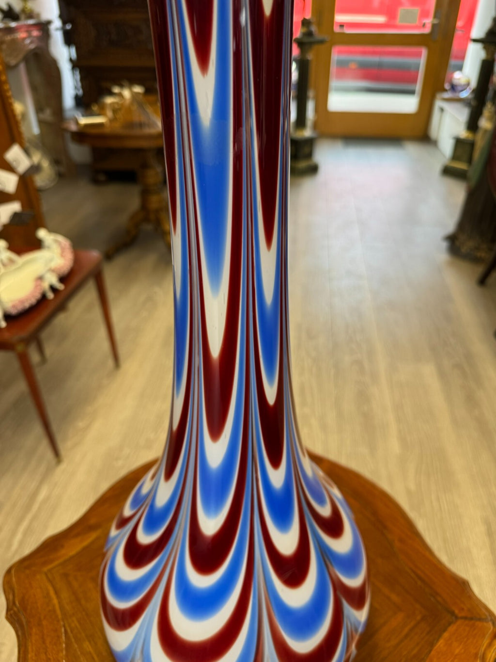 Vintage Bodenvase grosse Vase aus Glas Lollipop Space Age Schott Zwiesel 75x27cm