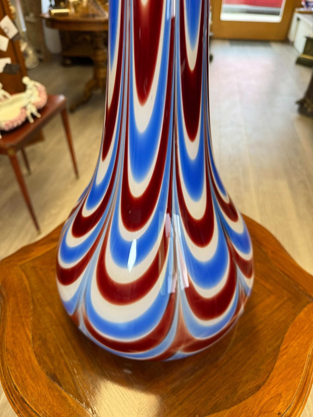 Vintage Bodenvase grosse Vase aus Glas Lollipop Space Age Schott Zwiesel 75x27cm