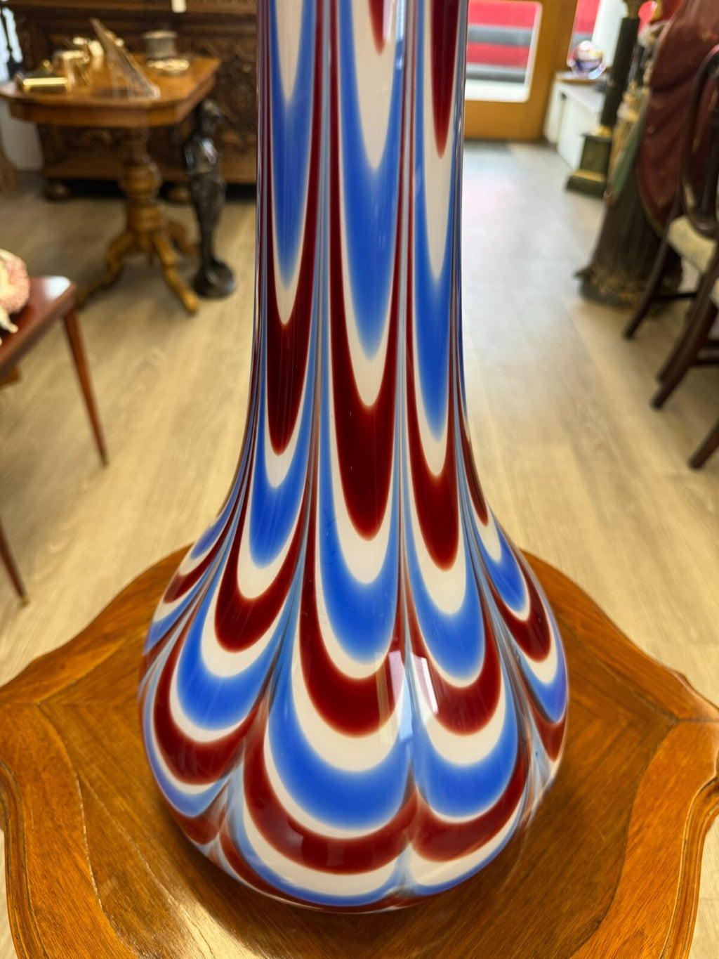 Vintage Bodenvase grosse Vase aus Glas Lollipop Space Age Schott Zwiesel 75x27cm