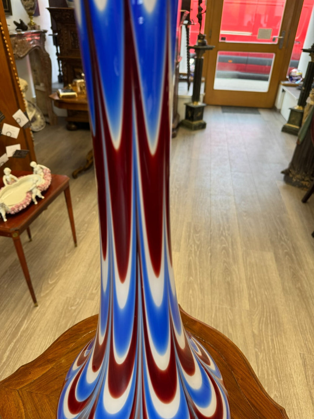 Vintage Bodenvase grosse Vase aus Glas Lollipop Space Age Schott Zwiesel 75x27cm