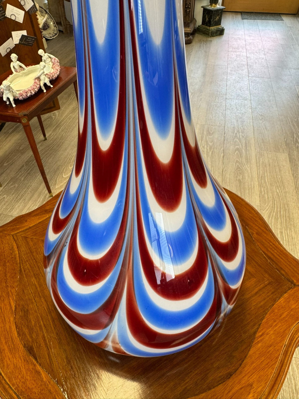 Vintage Bodenvase grosse Vase aus Glas Lollipop Space Age Schott Zwiesel 75x27cm