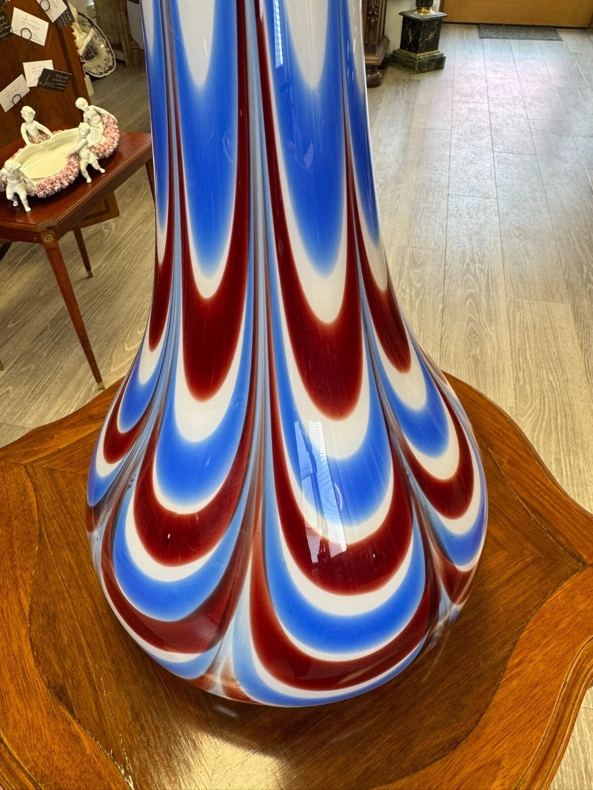 Vintage Bodenvase grosse Vase aus Glas Lollipop Space Age Schott Zwiesel 75x27cm