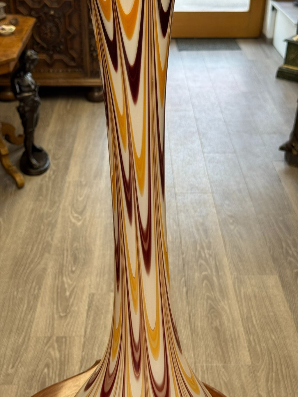 Vintage Bodenvase grosse Vase aus Glas Lollipop Space Age Schott Zwiesel 84x28cm