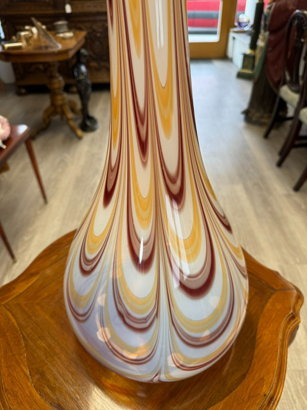Vintage Bodenvase grosse Vase aus Glas Lollipop Space Age Schott Zwiesel 84x28cm