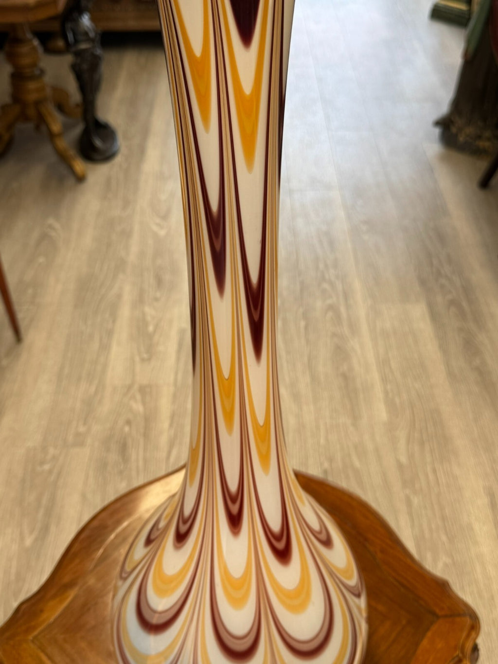 Vintage Bodenvase grosse Vase aus Glas Lollipop Space Age Schott Zwiesel 84x28cm