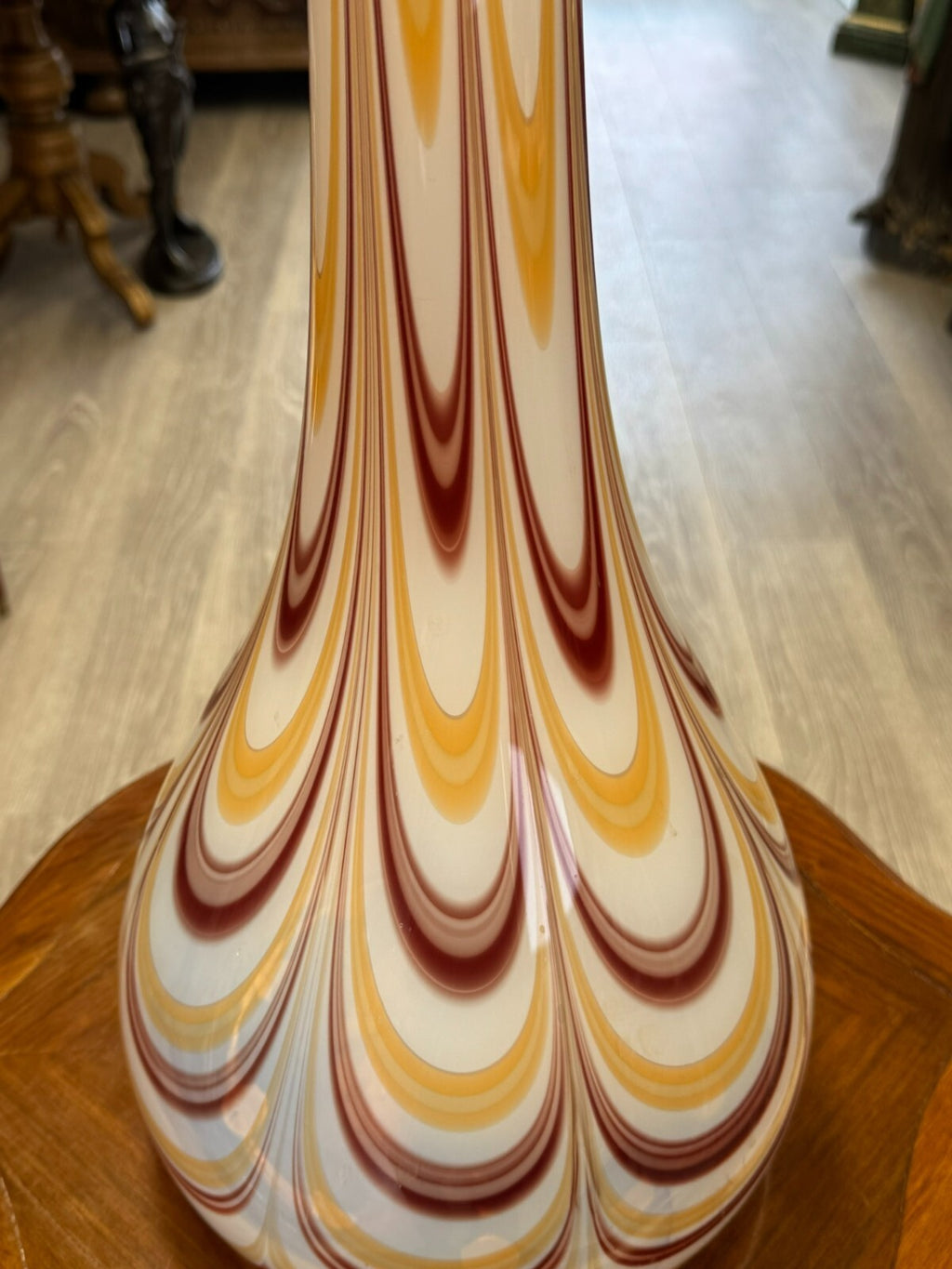 Vintage Bodenvase grosse Vase aus Glas Lollipop Space Age Schott Zwiesel 84x28cm