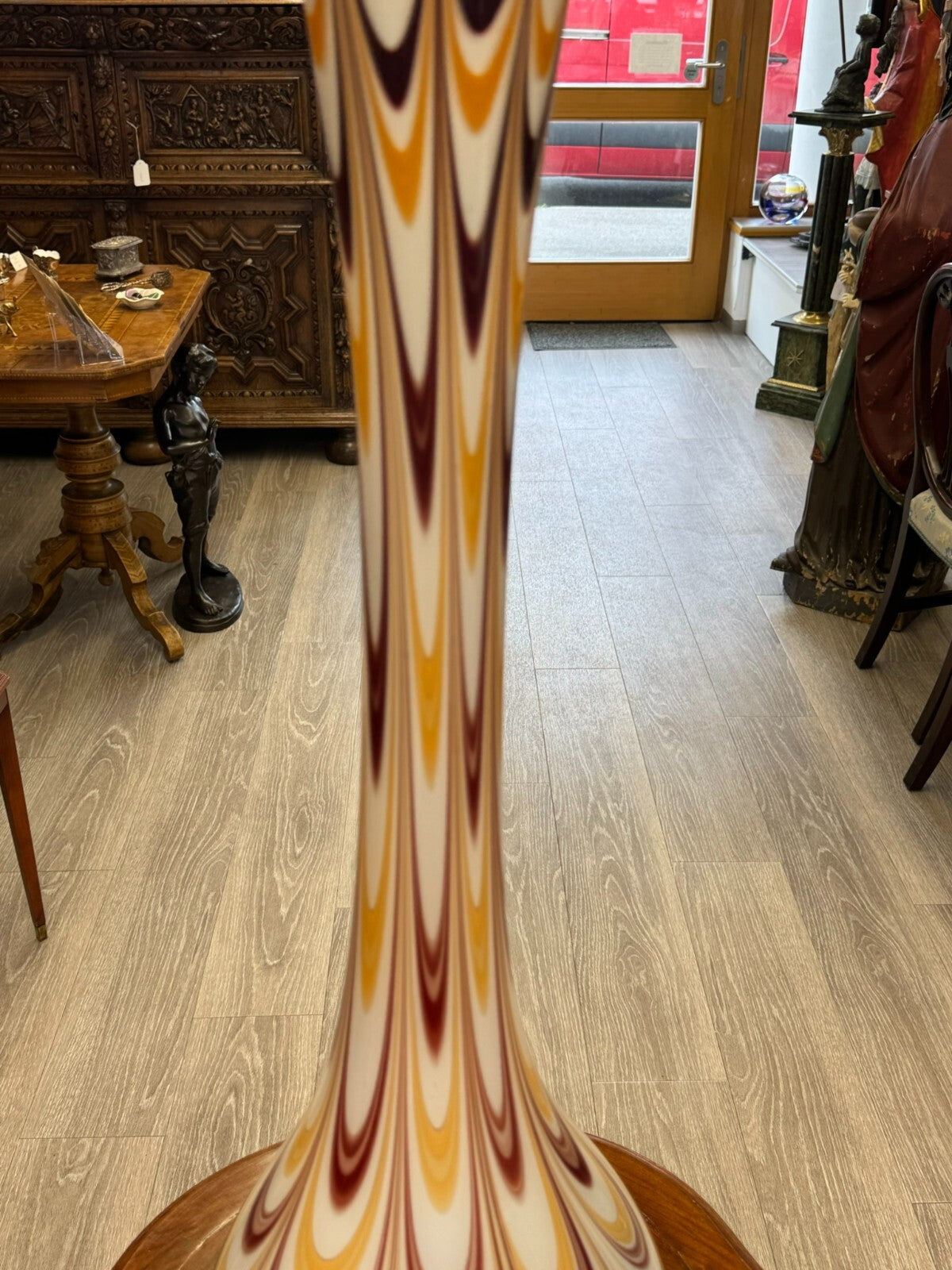 Vintage Bodenvase grosse Vase aus Glas Lollipop Space Age Schott Zwiesel 84x28cm