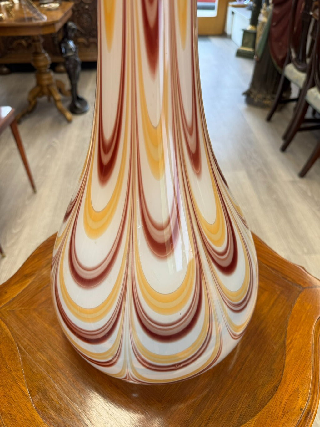 Vintage Bodenvase grosse Vase aus Glas Lollipop Space Age Schott Zwiesel 84x28cm