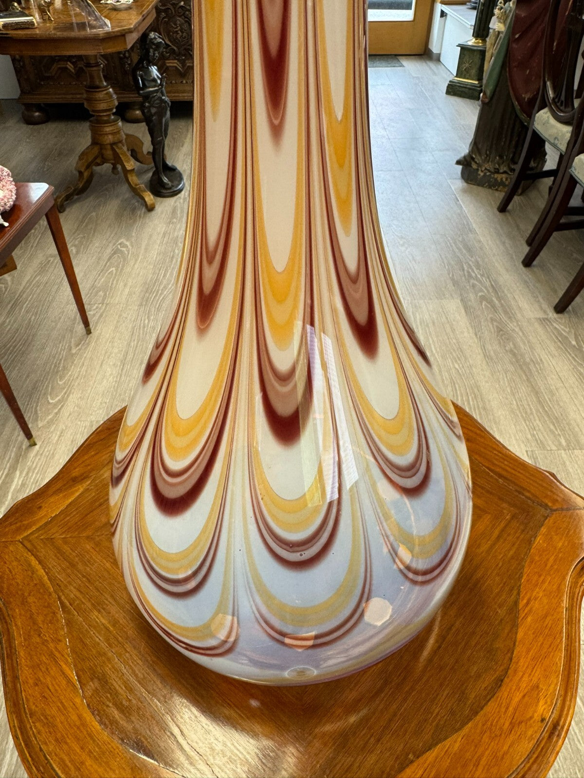 Vintage Bodenvase grosse Vase aus Glas Lollipop Space Age Schott Zwiesel 84x28cm