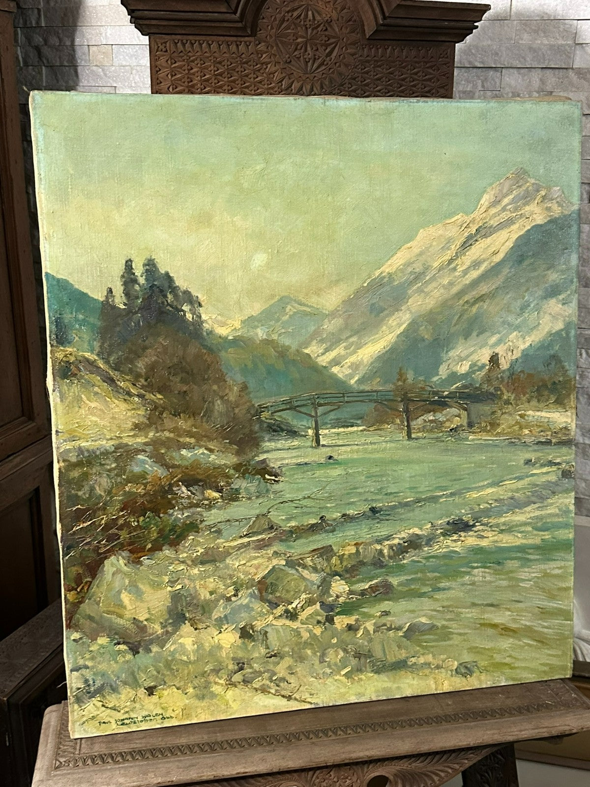 Paul Johann Walch (1881-1958) grosses Ölgemälde Landschaft Leutstetten