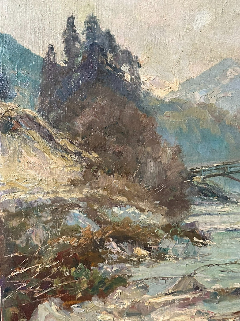 Paul Johann Walch (1881-1958) grosses Ölgemälde Landschaft Leutstetten