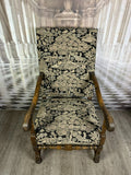 ANTIKER BAROCK SESSEL EICHE UND GOBELIN BEZUG 18 TES JHDT