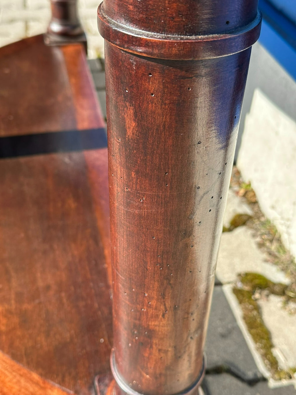 Antike Englische Wandkonsole Konsole Kommode um 1890 Mahagoni mit Marmorplatte