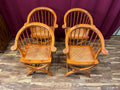 4x ANTIKER STUHL CHINA HOLZ UND RATTAN UM 1910 RESTAURIERT VIER ANTIKE STÜHLE