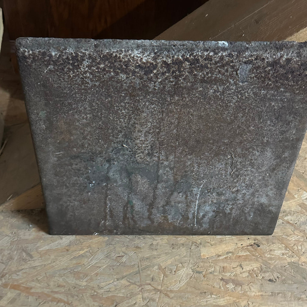 Antike Barock Ofenplatte aus Eisen 17/18 tes Jhdt Amor 47x48cm Amorette