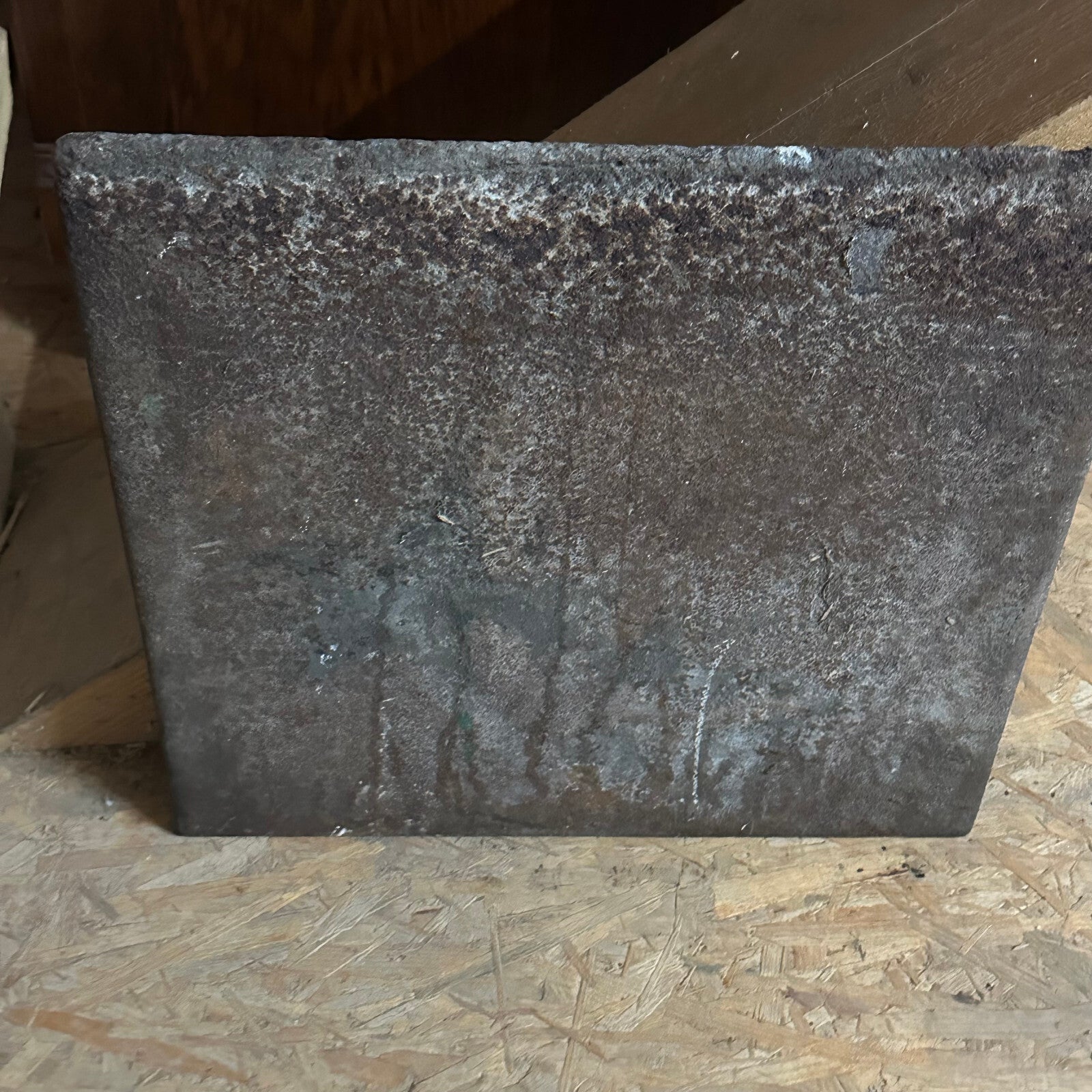 Antike Barock Ofenplatte aus Eisen 17/18 tes Jhdt Amor 47x48cm Amorette