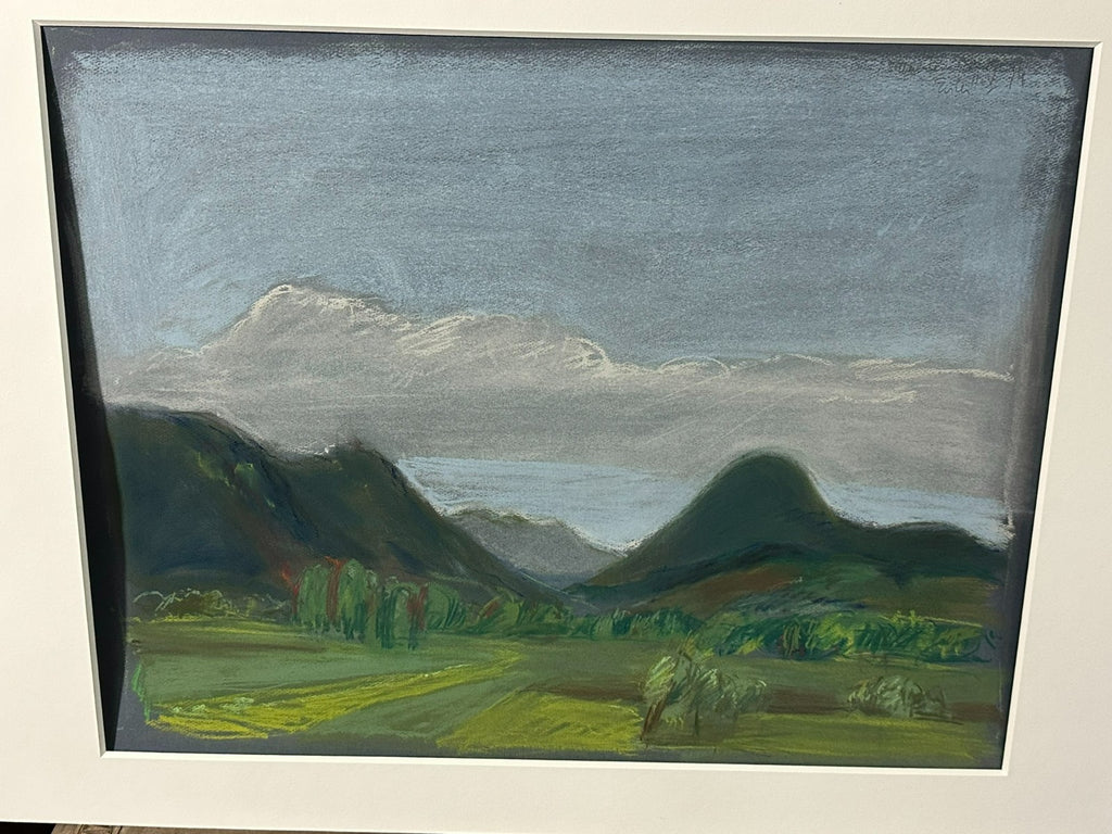Pastell Zeichnung Landschaft Nicht signiert sehr gut gerahmt