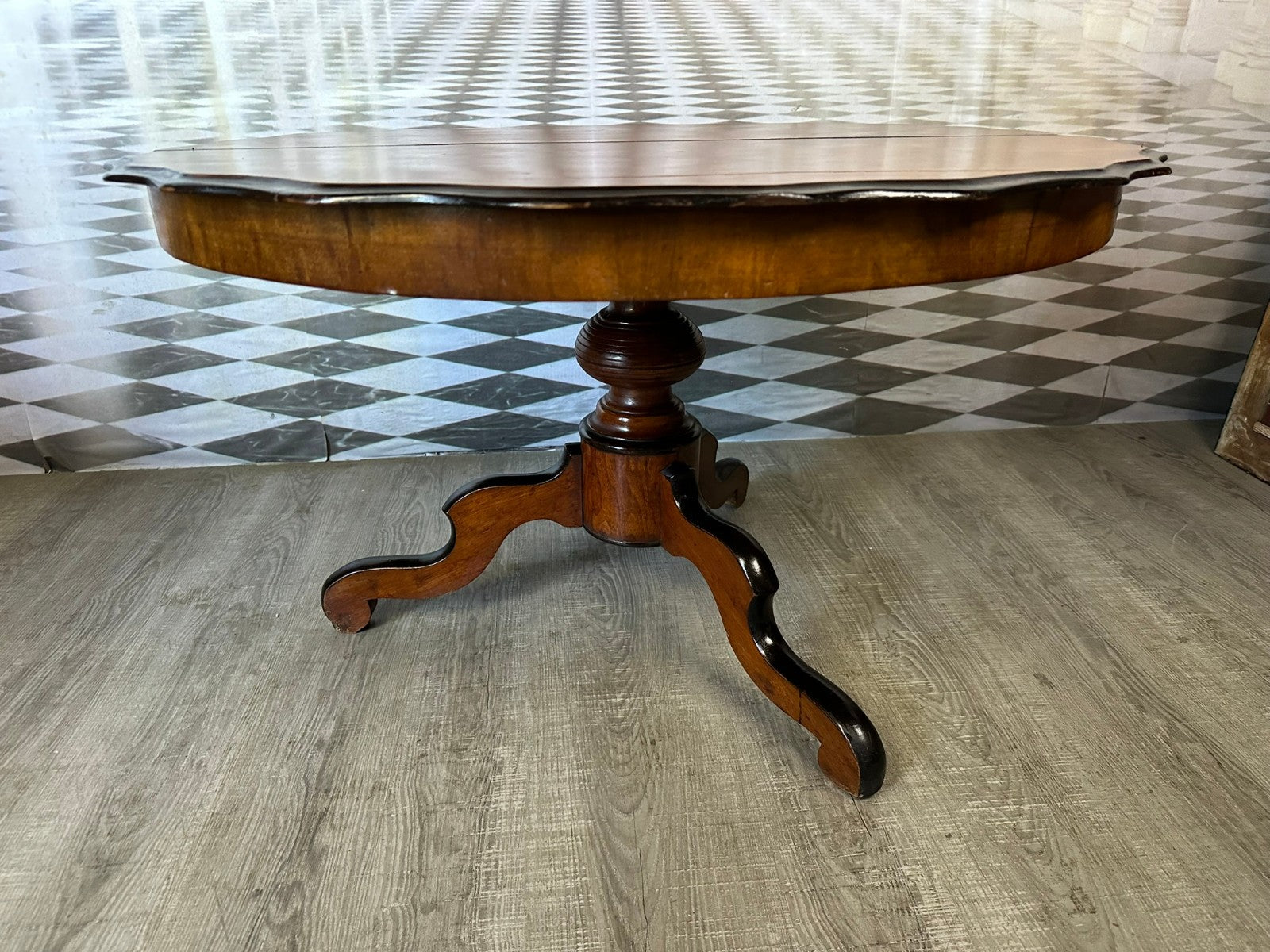 ANTIKER BEISTELLTISCH TISCH UM 1860 MAHAGONI LOUIS PHILIPPE SPÄT BIEDERMEIER
