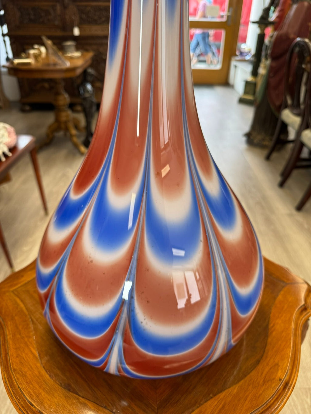 Vintage Bodenvase grosse Vase aus Glas Lollipop Space Age Schott Zwiesel 79x32cm
