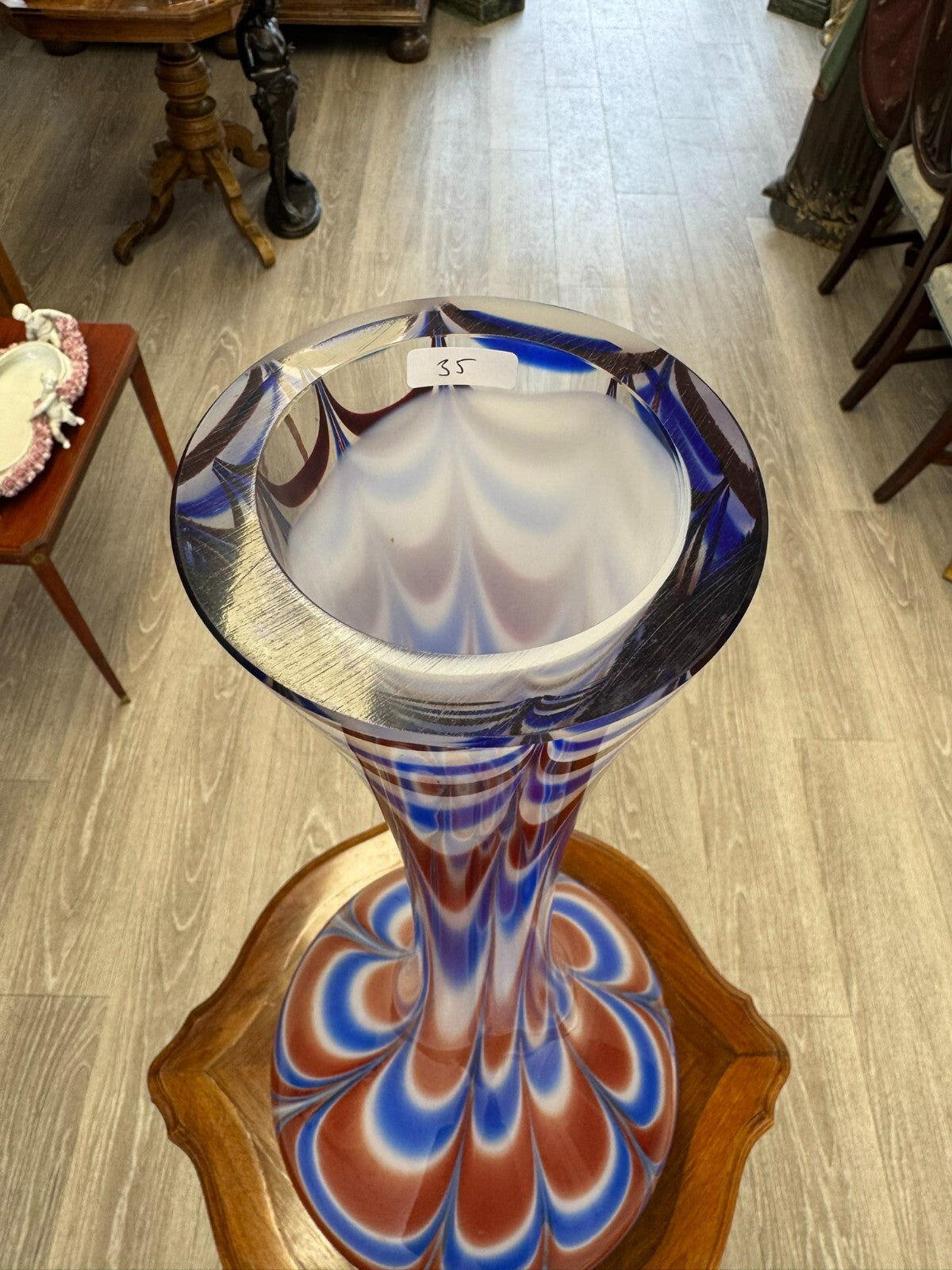Vintage Bodenvase grosse Vase aus Glas Lollipop Space Age Schott Zwiesel 79x32cm