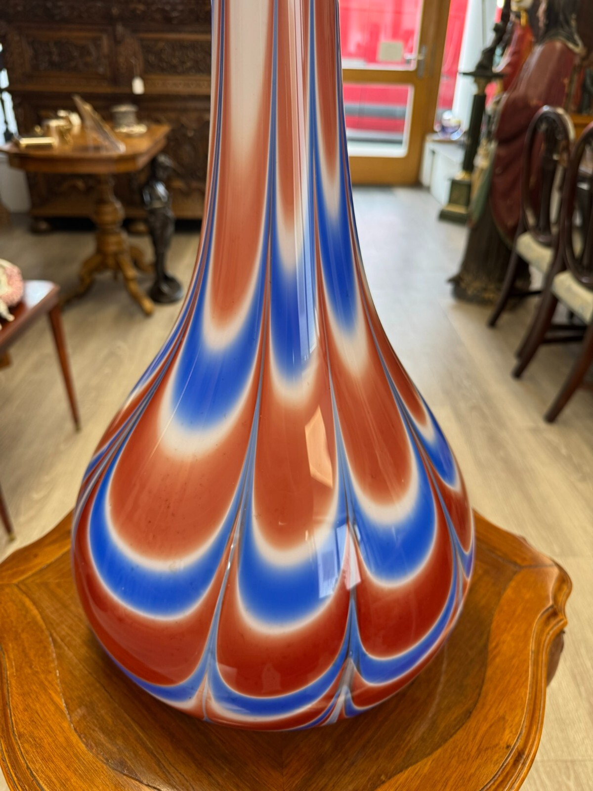 Vintage Bodenvase grosse Vase aus Glas Lollipop Space Age Schott Zwiesel 79x32cm