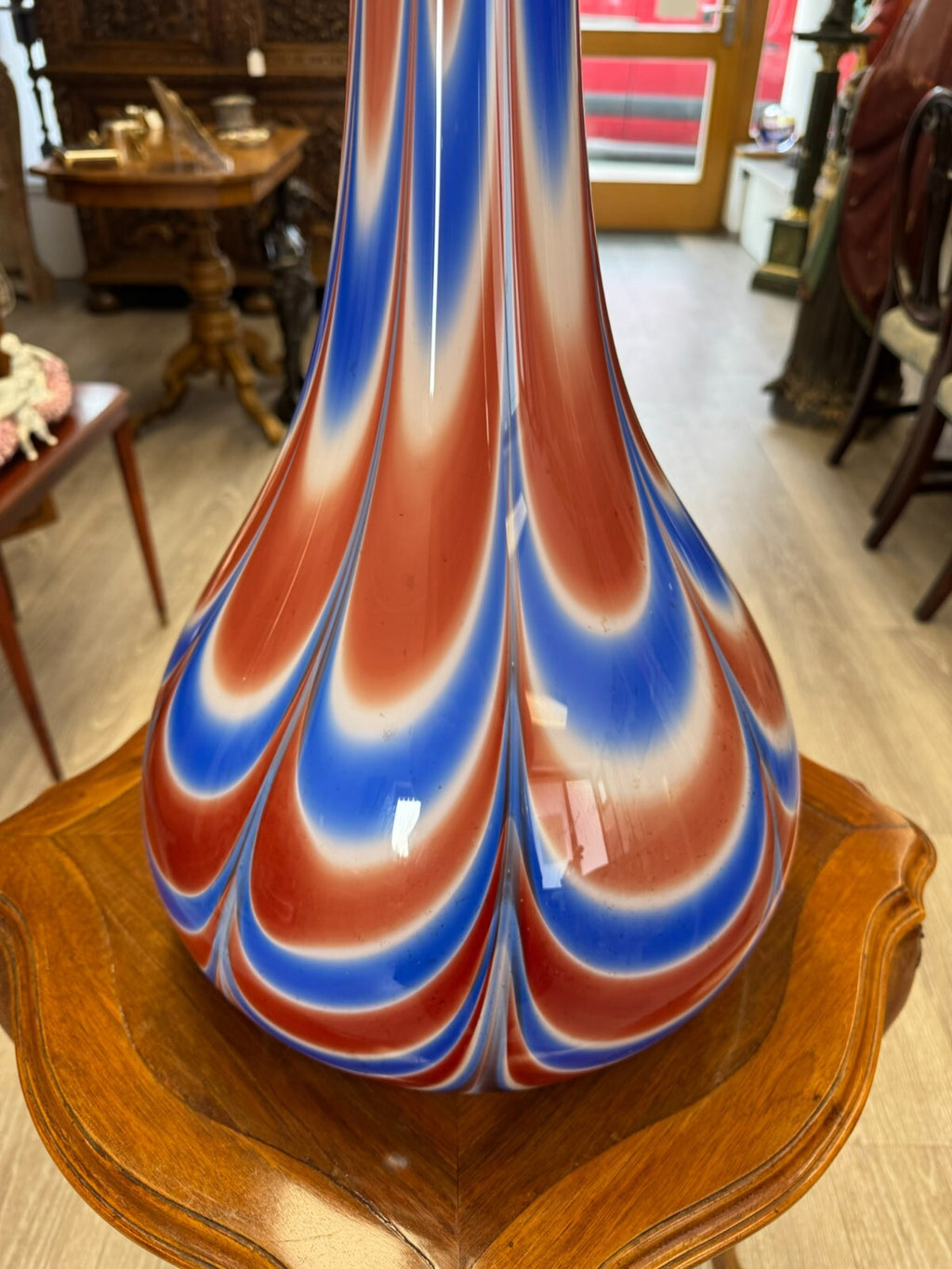 Vintage Bodenvase grosse Vase aus Glas Lollipop Space Age Schott Zwiesel 79x32cm