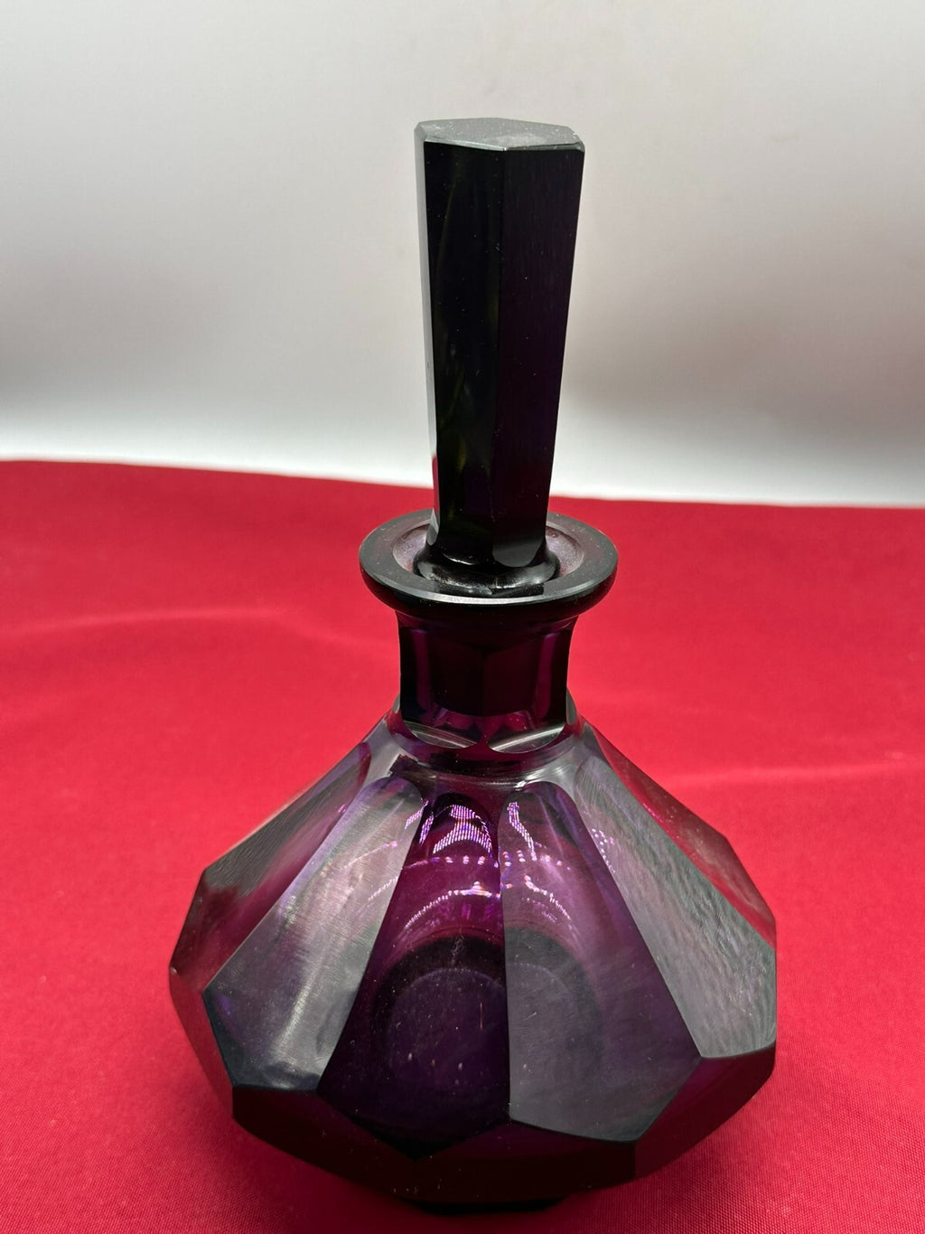 Antike Karaffe Flasche Mundgeblasen Schleifdekor Böhmen um 1920 Likörkaraffe