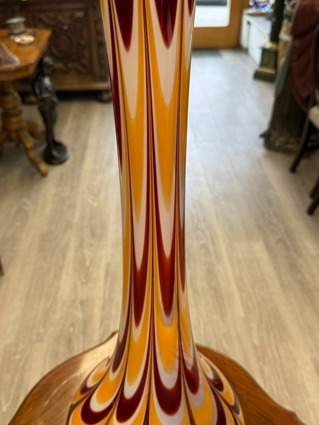 Vintage Bodenvase grosse Vase aus Glas Lollipop Space Age Schott Zwiesel 81x26cm