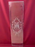 ANTIKE GLASSCHEIBE HISTORISMUS UM 1880 FENSTER MONOGRAMM FACETTEN 40x147cm
