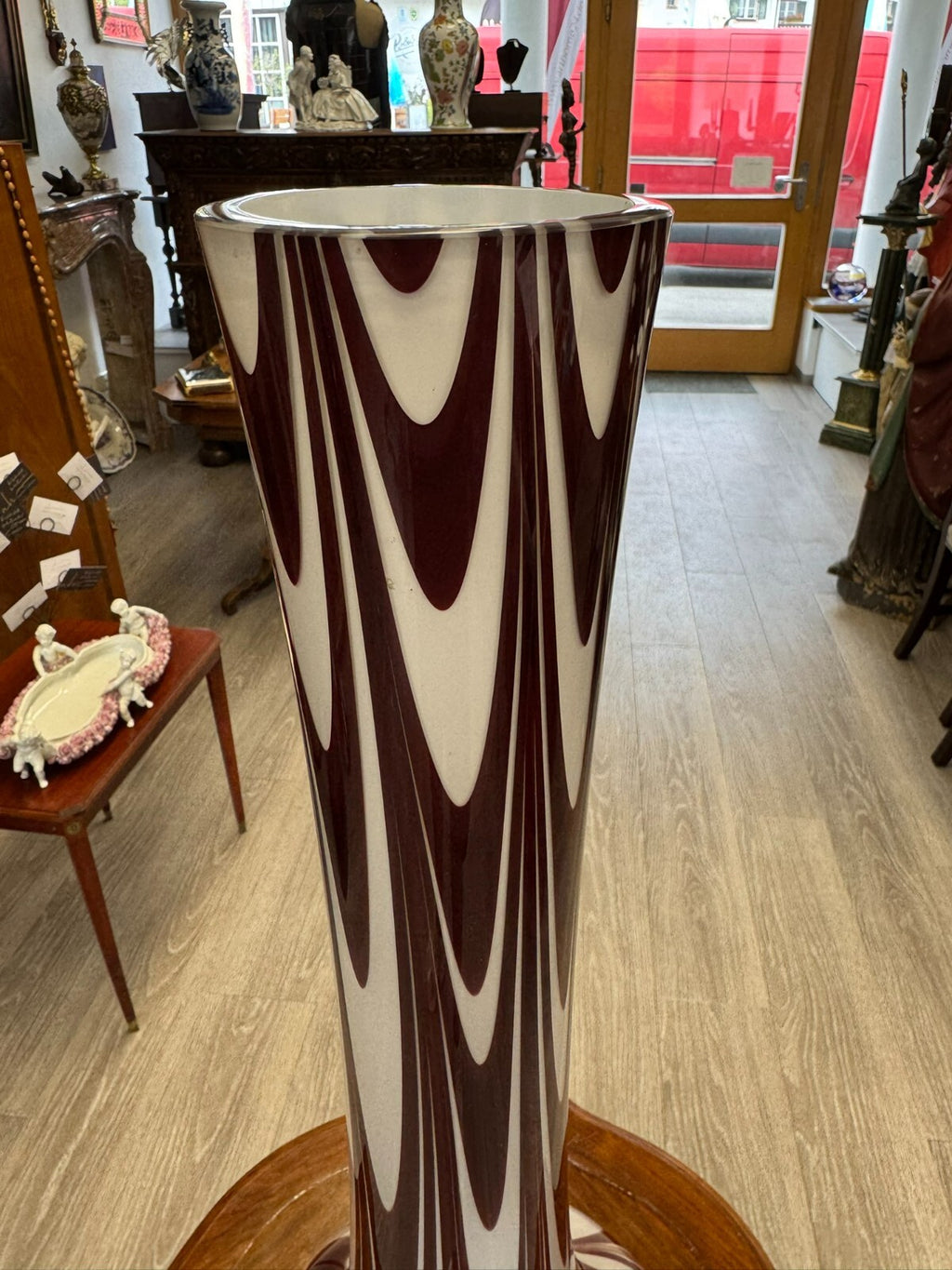 Vintage Bodenvase grosse Vase aus Glas Lollipop Space Age Schott Zwiesel 73x27cm